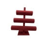 Yerli Üretim Süet Kumaş Bordo Renk Üçlü Kademeli 30/26 Cm Bileklik-saat Sergileme Standı