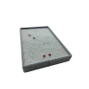 Yerli Üretim Süet Kumaş Gri Renk 22/14 Cm Batırmalı Piercing -Küpe Tablası