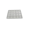 Yerli Üretim Süet Kumaş Gri Renkli 34/24 Cm 20 Bölmeli Çekmece Içi Takı Standı