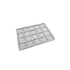 Yerli Üretim Süet Kumaş Gri Renkli 34/24 Cm 20 Bölmeli Çekmece Içi Takı Standı