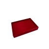Yerli Üretim Süet Kumaş Kırmızı Renk 34/24 Cm Batırmalı Çekmeçe Içi Bileklik Kelepçe Tablası