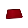 Yerli Üretim Süet Kumaş Kırmızı Renk 34/24 Cm Batırmalı Çekmeçe Içi Bileklik Kelepçe Tablası