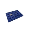 Yerli Üretim Süet Kumaş Lacivert Renkli 34/24 cm 20 Bölmeli Çekmece İçi Takı Standı
