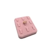 Yerli Üretim Süet Kumaş Pembe Renk 12/11 cm Çoklu Tırnaklı Yüzük Sergileme Aksesuar
