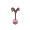 Yerli Üretim Süet Kumas Pembe Renk 12 Cm Küpe Sergileme Aksesuar