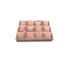 Yerli Üretim Süet Kumaş Pembe Renk 34/24 cm 12 Yastıklı Çekmece İçi Takı Kutusu