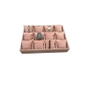 Yerli Üretim Süet Kumaş Pembe Renk 34/24 cm 12 Yastıklı Çekmece İçi Takı Kutusu