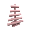 Yerli Üretim Süet Kumaş Pembe Renk Beş Kademeli 45/34 cm Bileklik-Saat Sergileme Standı