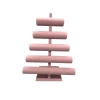 Yerli Üretim Süet Kumaş Pembe Renk Beş Kademeli 45/34 cm Bileklik-Saat Sergileme Standı