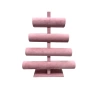 Yerli Üretim Süet Kumaş Pembe Renk Dört Kademeli 38/34 Cm Bileklik-saat Sergileme Standı