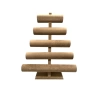 Yerli Üretim Süet Kumaş Sütlü Kahve Renk Beş Kademeli 45/34 cm Bileklik-Saat Sergileme Standı
