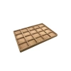 Yerli Üretim Süet Kumaş Sütlü Kahve Renkli 34/24 cm 20 Bölmeli Çekmece İçi Takı Standı