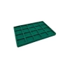Yerli Üretim Süet Kumaş Yeşil Renkli 34/24 cm 20 Bölmeli Çekmece İçi Takı Standı