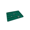 Yerli Üretim Süet Kumaş Yeşil Renkli 34/24 cm 20 Bölmeli Çekmece İçi Takı Standı