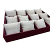 Yerli Üretim Tokyo Model Süet Kumaş Bordo -Beyaz Renk 34/24 Cm Yastıklı Saat Ve Takı Kutusu