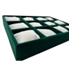 Yerli Üretim Tokyo Model Süet Kumaş Yeşil-Beyaz Renk 34/24 Cm Yastıklı Saat Ve Takı Kutusu