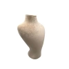 Yerli Üretim Zeus Model Süet Kumaş Sütlü Kahve Renk 29/ 22 Cm Takım Kolye Sergileme Mankeni