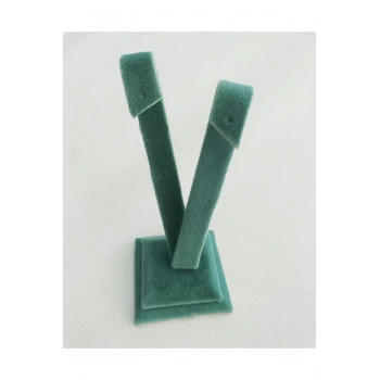 Süet Kumaş Yeşil Renk 10 Cm Küpe Sergileme Aksesuar