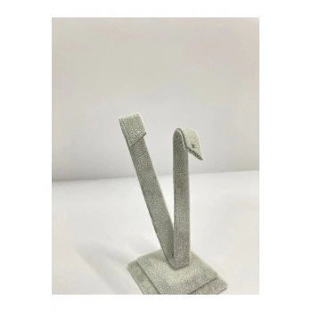 Süet Kumas Gri Renk 10 Cm Küpe Sergileme Aksesuar