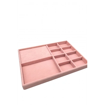 Sidney Model Keten Kumaş Pembe 34/24 Cm Takı Sergileme Standı