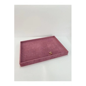 Süet Kumaş Bordo Renk 34/24cm Batırmalı  Yüzük Tablası