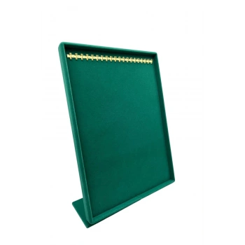 Süet Kumaş Tırnaklı Yeşil Renk 34/24 Cm Ayaklı Tesbih Takı Standi