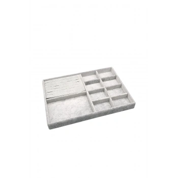 Sidney Model Süet Kumaş Gri Renk 34/24 Cm Takı Sergileme Standı