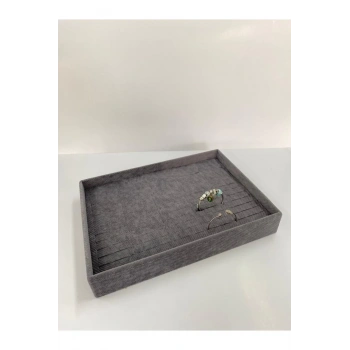 Keten Kumaş Füme Renk 34/24 Cm Batırmalı Bileklik Kelepçe Tablası