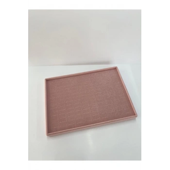 Süet Kumaş Pembe Renk 24/34 Cm Batırmalı Yüzük Tablası