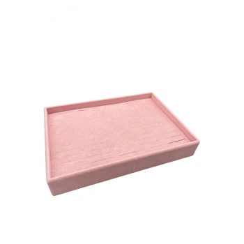 Süet Kumaş Pembe Renk 34/24 Cm Batırmalı  Bileklik Kelepçe Tablası