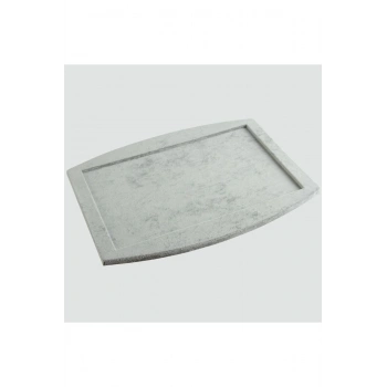 Süet Kumaş Gri Renk 34,5/27 cm Kolye Ucu Küpe Yüzük Takı Servis Sunum Tablası