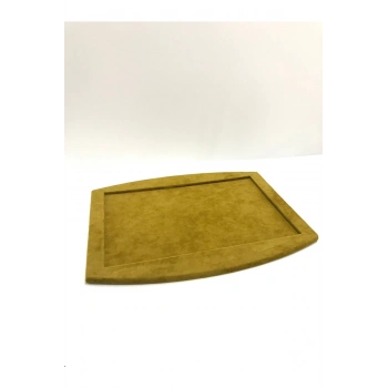 Süet Kumaş Yeşil Renk 34,5/27 cm Kolye Ucu Küpe Yüzük Takı Servis Sunum Tablası