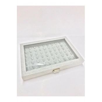 Camlı Kapaklı Tırnaklı Yüzük-takı Tablası ( 70 Tırnaklı)
