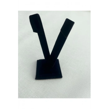 Süet Kumaş Siyah Renk 10 Cm Palmiye Küpe Standı