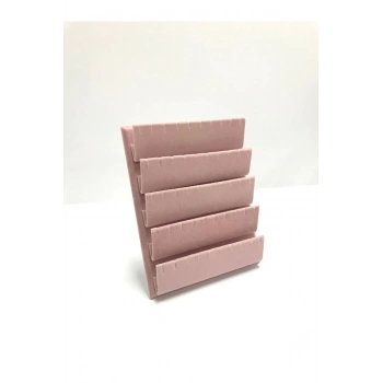 Süet Kumaş 20/16 Cm Pembe Renk Ayaklı Küpe Standı