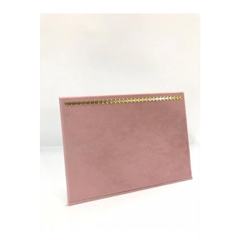 Süet Kumaş Pembe Renk Enine Tırnaklı Ayaklı Tesbih-kolye-zincir Sergileme Standı