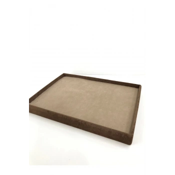 Süet Kumaş Kahve 34/24 Cm Batırmalı Yüzük-Küpe Standı