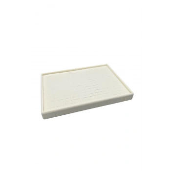 Süet Kumaş Krem Renk 34-24 Cm Batırmalı Yüzük  Stand