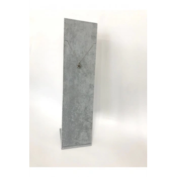 Moscow Model Süet Kumaş Gri Renk 40/10 Cm Ayaklı Takı Sergileme Standı