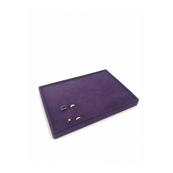 Süet Kumaş Mor Renk 17/24 Cm Batırmalı Yüzük Tablası