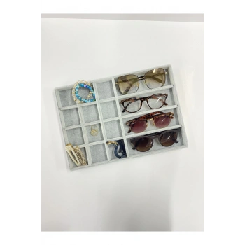 Paris Model Süet Kumaş Gri Renk 24/34 Cm Takı Sergileme Standı