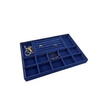 Istanbul Model Süet Kumaş Lacivert Renk 24/34 Cm Takı Sergileme Standı