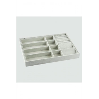 Yeni Süet Gri Çekmece Içi Takı Düzenleyici Kutu