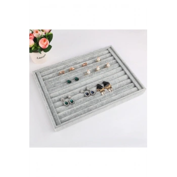 Süet Kumaş Gri Renk 24/34 Cm Sosisli Yüzük Stand