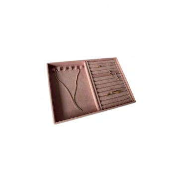 Rio Model Süet Kumaş Pembe Renk 24/34 Cm  Tırnaklı-sosis Takı Sergileme Standı