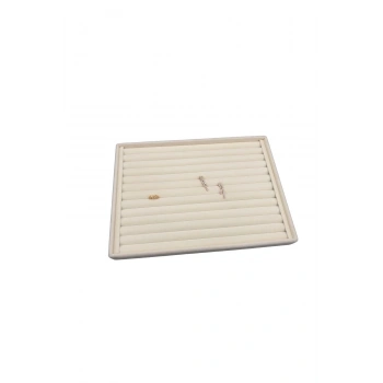 Süet Kumaş  Krem Renk 24/34 Sosisli Yüzük Stand