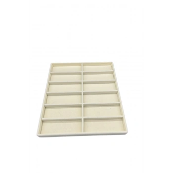 Havana Model Süet Kumaş Krem Renk 38 Cm / 36 Cm Gözlük Sergileme Çekmece Içi Stand