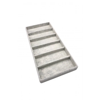 Lefkoşa Model Süet Kumaş Gri Renk 38 Cm / 19 Cm Gözlük Sergileme Çekmece Içi Stand