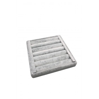 Süet Kumaş Gri Renk 15 cm / 15 cm Yüzük Sergileme Standı