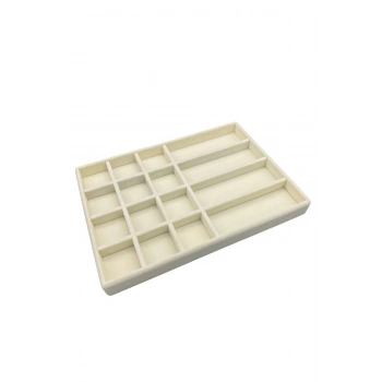 Paris Model Süet Kumaş Krem Renk 24/34 Cm Takı Sergileme Standı